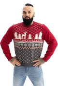 Suéter Navideño Unisex Rojo y Gris