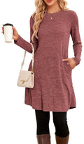 Vestido Jersey de Invierno con Botones y Bolsillos