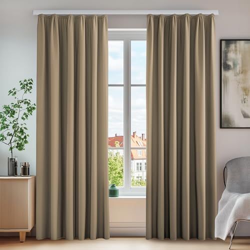 Cortinas Opacas Caqui 2*140*245cm