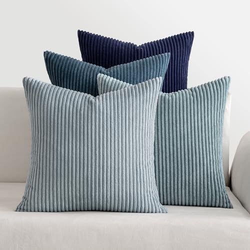 Fundas de Cojín de Pana 45x45 - Azul Oscuro