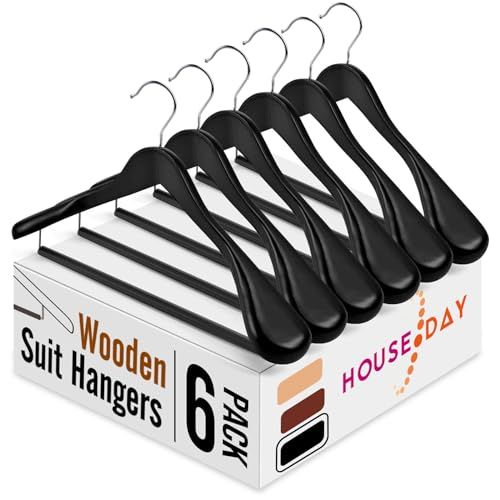 Perchas de Madera para Trajes - 6 Pzas