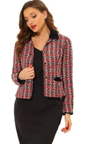 Blazer de Tweed Elegante Talla M