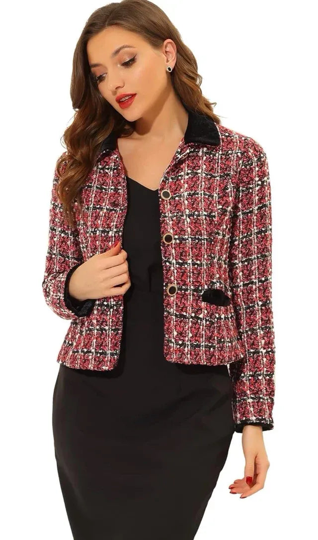 Blazer de Tweed Elegante Talla M