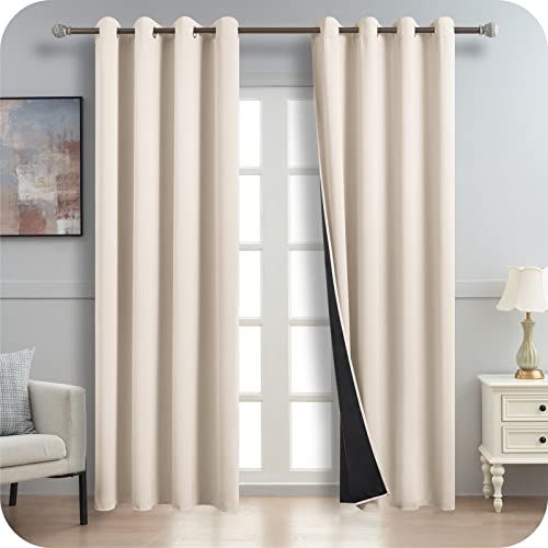 Cortinas Beiges Opacas MRTREES 2*140*240