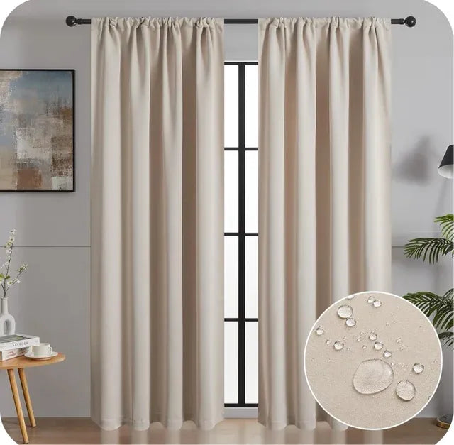 Cortinas Opacas MRTREES Beige pack 2x140x240cm