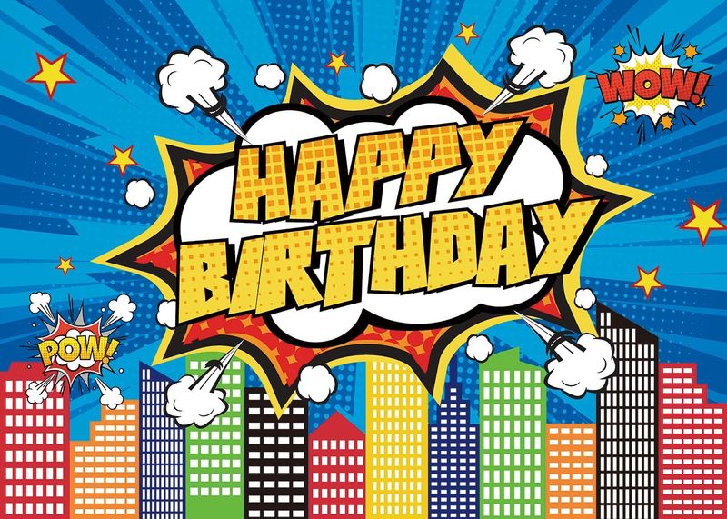Telón de fondo Happy Birthday estilo cómic