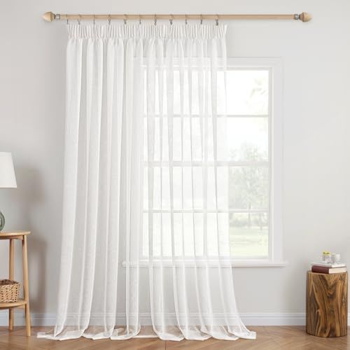 Cortinas Blancas Transparentes MIULEE 300 x 245 cm