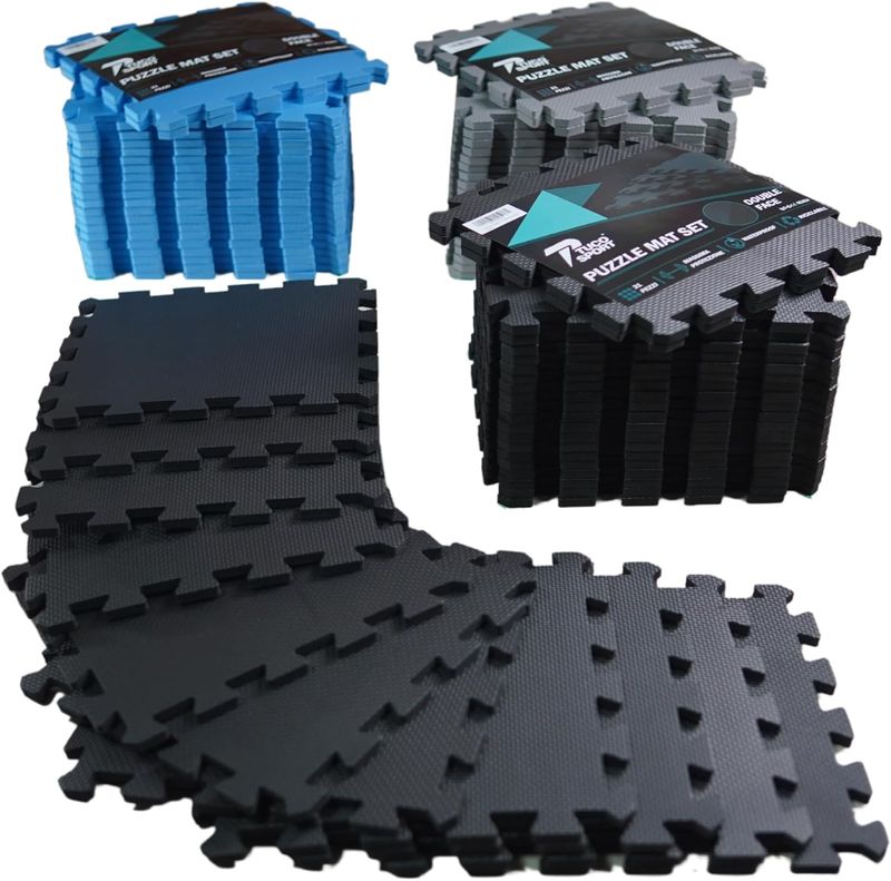Alfombra Fitness Puzzle Negra