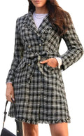 Elegante abrigo cuadros mujer Talla XXL