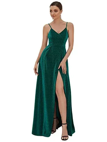Vestido Largo Elegante Mujer Escote en V Talla 36