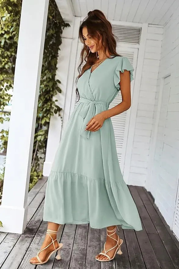 Vestido de Verano Bohemio Cuello V Talla M