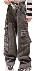 Pantalones Vaqueros Anchos para Niña con Cintura E
