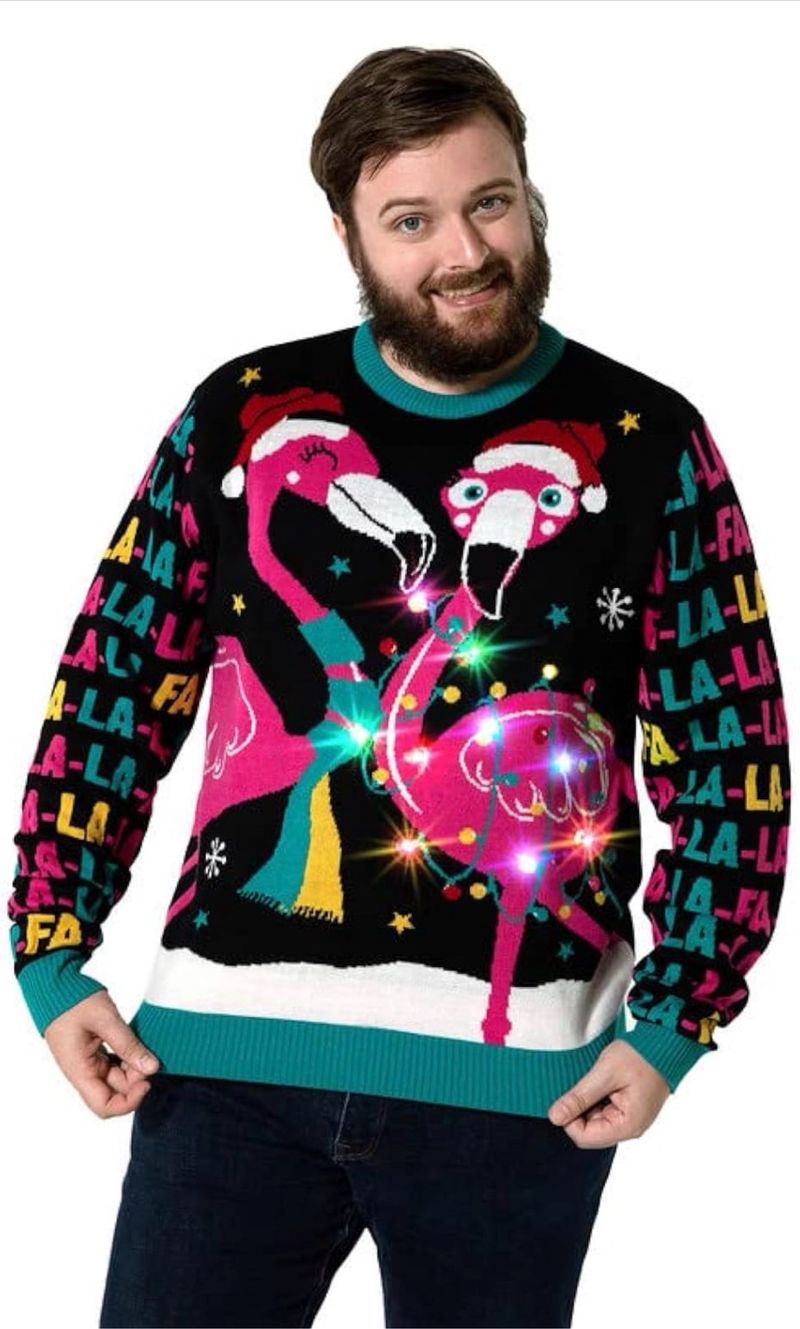 Suéter Navideño LED Flamenco Unisex Talla S