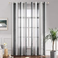 Cortinas Modernas Rayas Blanco y Gris - 2 Piezas
