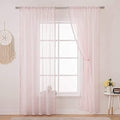 Cortinas Rosa con Pompones 140*160cm (2 piezas)