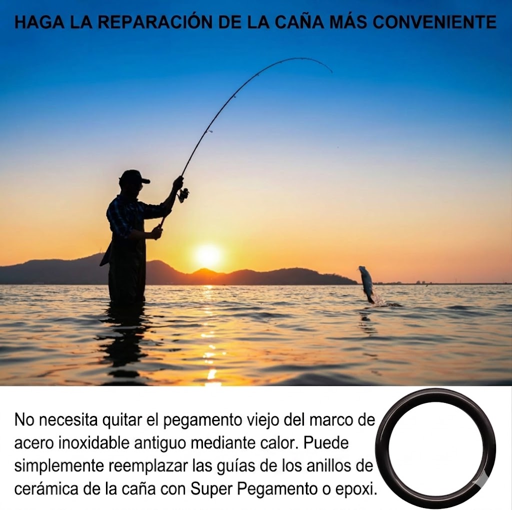 Kit de Reparación de Caña de Pescar con Anillos