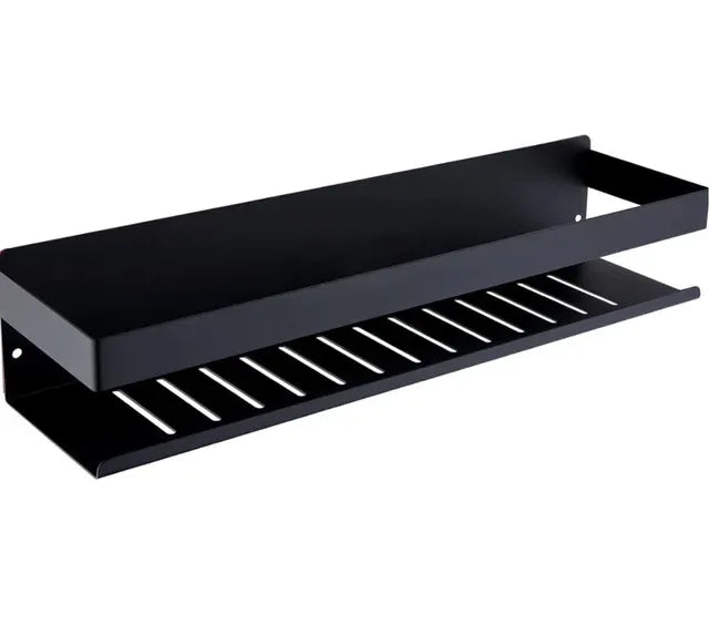 Estante de ducha negro acero inoxidable