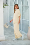 Conjunto beige manga corta talla M