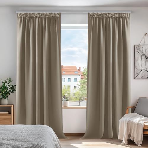 Cortinas Blackout Beige 2 piezas 140x240cm