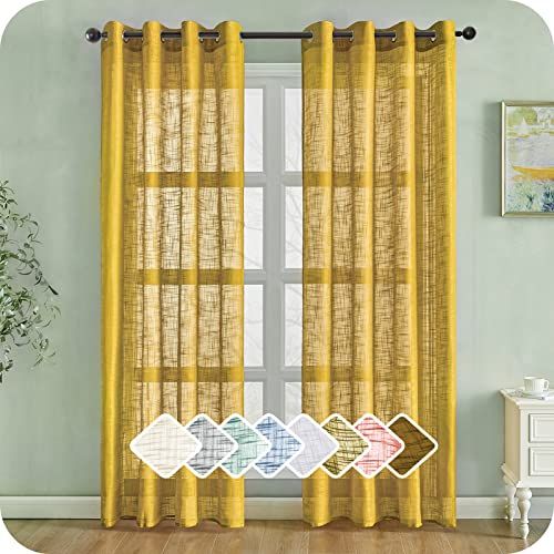 Cortinas Amarillo Mostaza 2*140*260cm