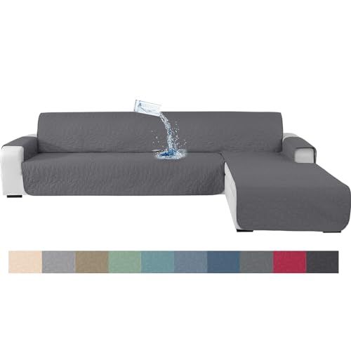 Funda Sofa Chaise Long 3 Plazas Impermeable Gris
