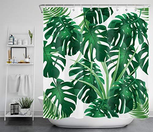 Cortina de Ducha Hojas de Palma Verde - 240x175cm