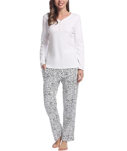 Pijama largo de invierno para mujer en lana de bam