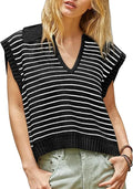 Jersey de punto sin mangas rayas M