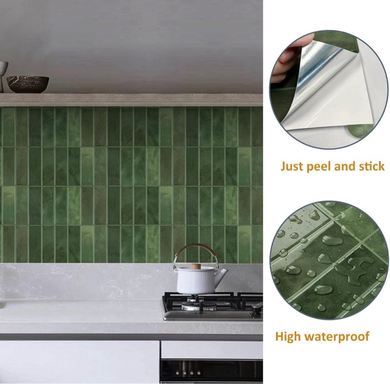 Azulejos Verdes Adhesivos 10 Hojas