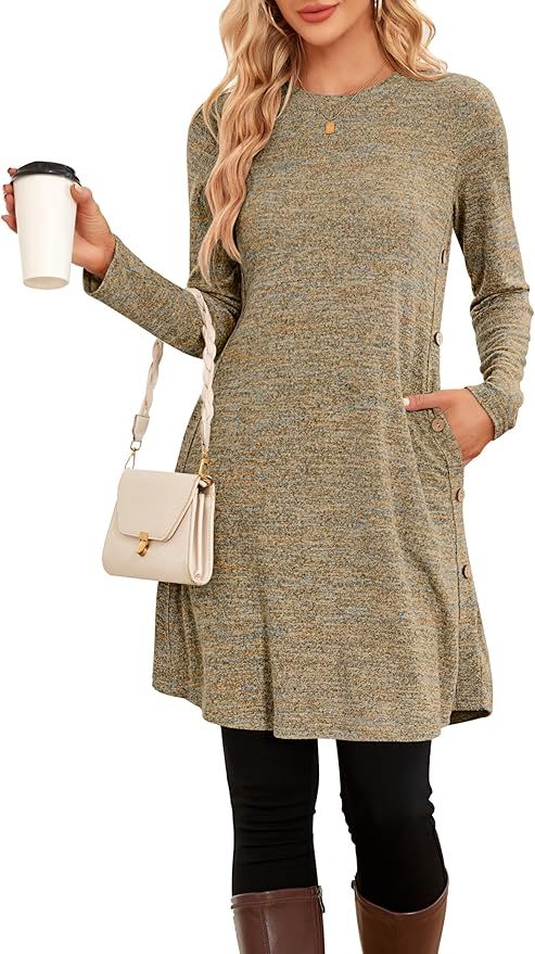 Vestido jersey manga larga con bolsillos Talla M