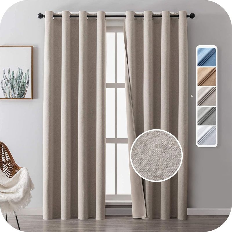 Cortinas Opacas Beige 2 Pzas