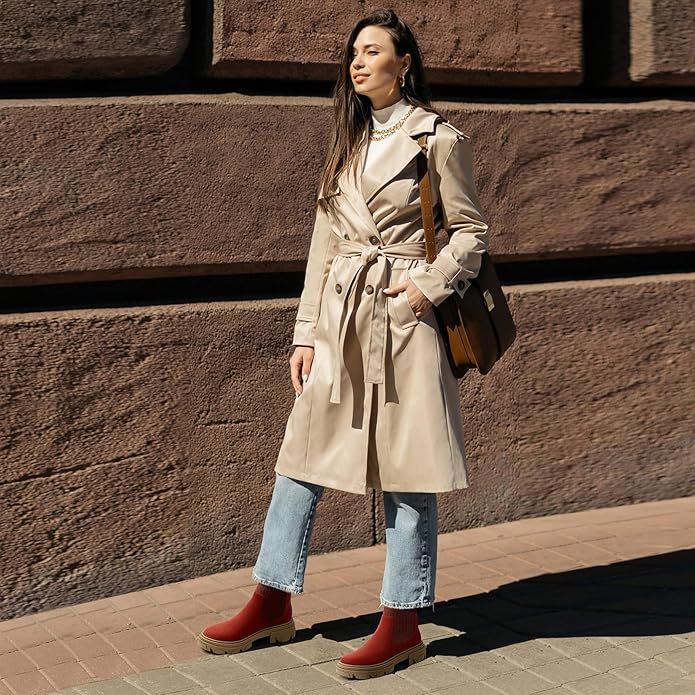 Botines Chelsea Invierno Mujer Rojo