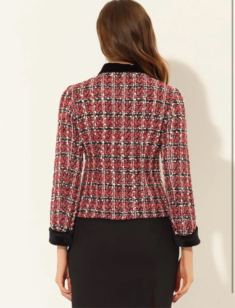Blazer de Tweed Elegante Talla M