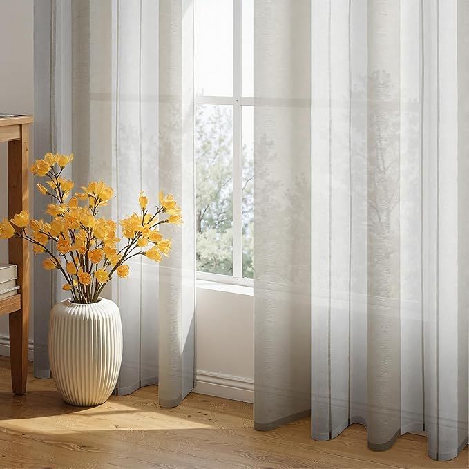 Cortinas Translúcidas Modernas 2*140x122cm