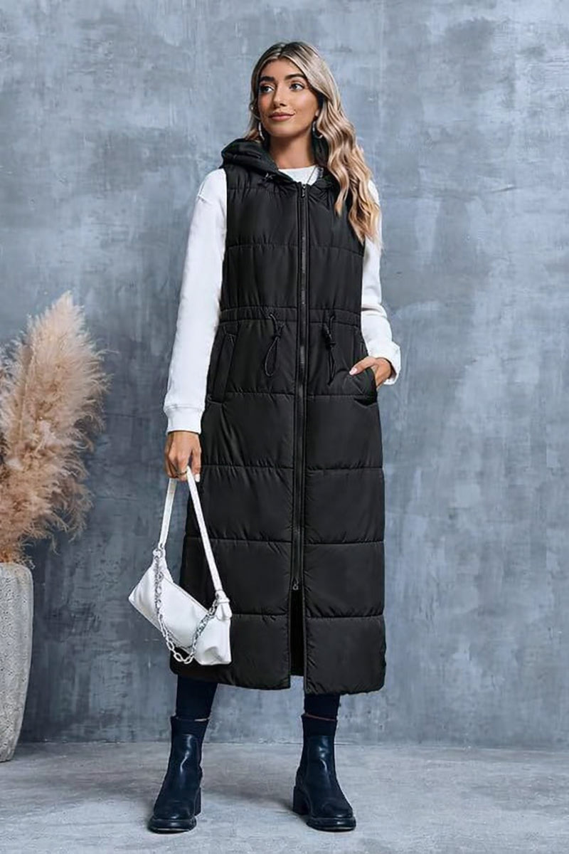 Chaleco acolchado largo mujer negro XL