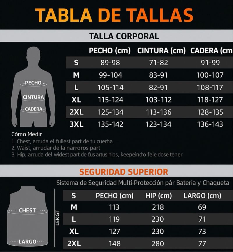 Chaqueta polar calefactable hombre Talla M