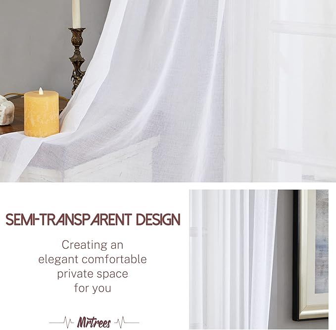 Cortinas Translúcidas 140x300cm Blancas