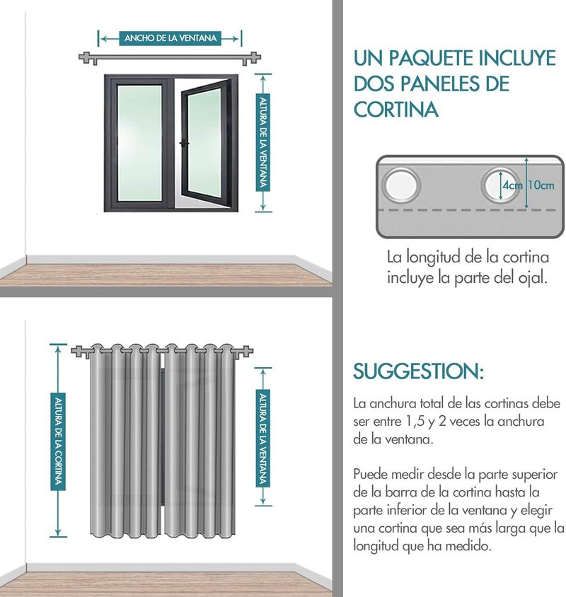 Cortinas Opacas Beige 2*140x225cm