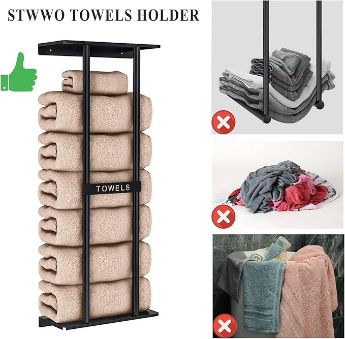 Toallero de Pared STWWO Color Negro