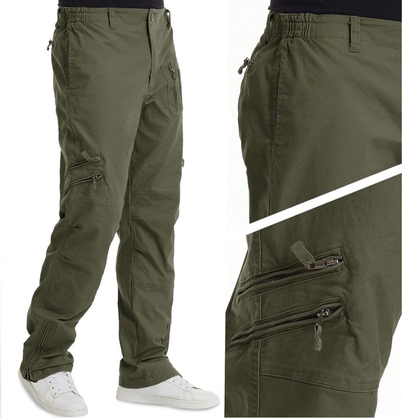 Pantalones Tácticos Hombre con Bolsillos Talla 40