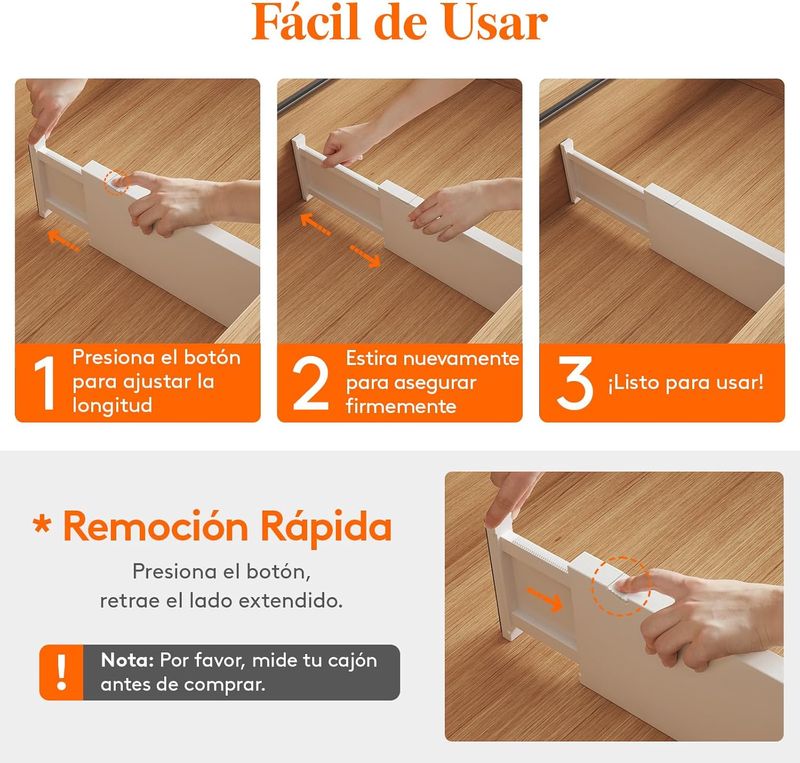 Divisores de Cajones Ajustables (4 unidades)