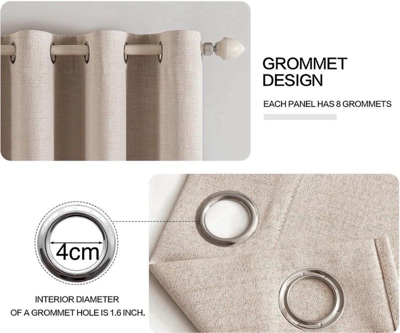 Cortinas Opacas Beige 2*140x225cm