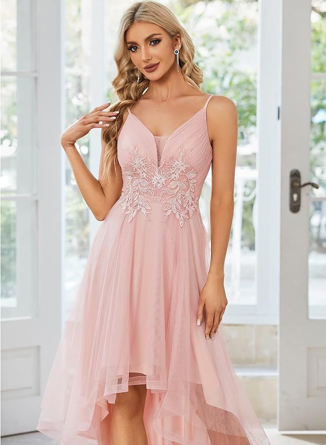 Vestido Elegante A-línea con Escote en V Talla 48