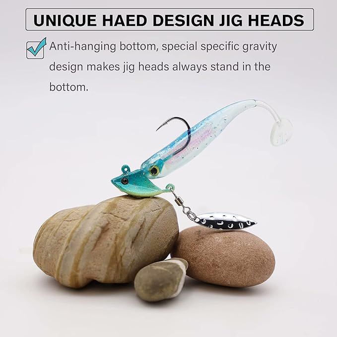 10 Cabezas de Jig Underspin Dovesun 7g