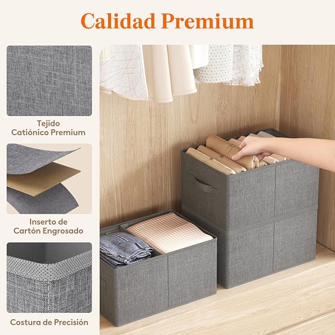 4 Cajas de Almacenamiento Plegables 40L