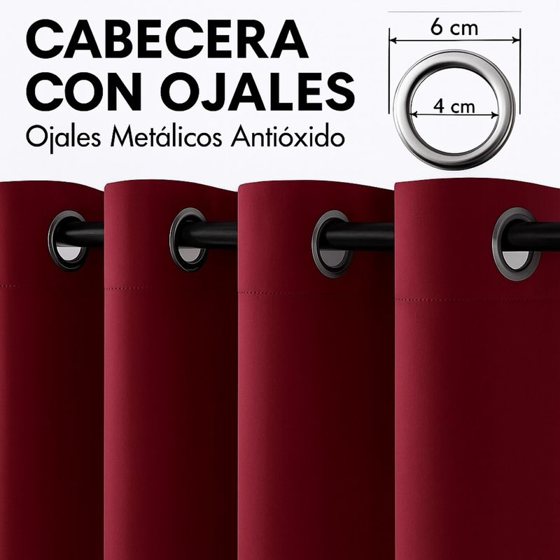 Cortinas Opacas Burdeos 140*245cm