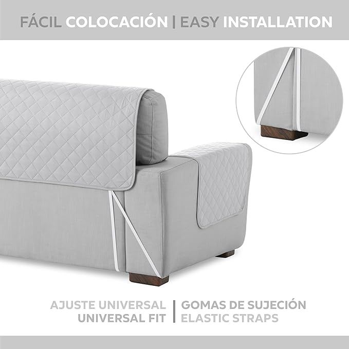 Funda Cubre Sofá Malu 3 Plazas - Gris Claro