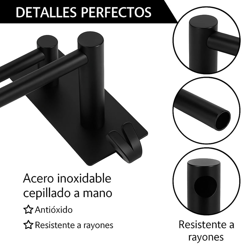 Toallero Adhesivo Negro
