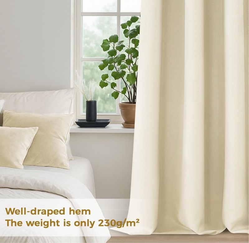 Cortina Opaca Beige 2*140x250