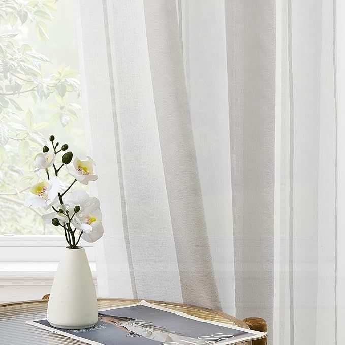Cortinas Translúcidas Modernas 2*140x122cm